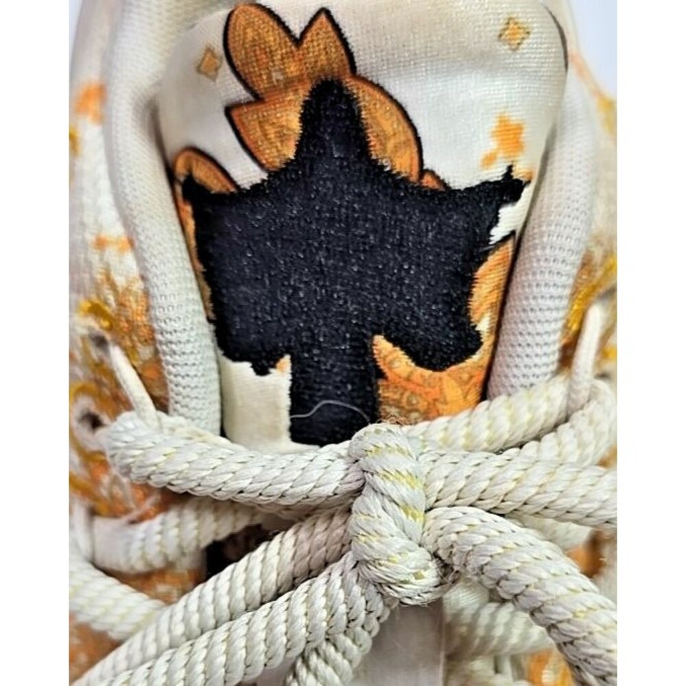 "WOOOOO" Size 7 - adidas FX6616 Ric Flair X Dame 7 White Gold Metallic Pre Owned - Picture 9 of 10